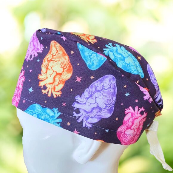 PREMIUM Anatomical Hearts~ Euro or Modern Scrub Cap, NP, CNA, PN, MD, RN, GIFT. - Picture 1 of 4